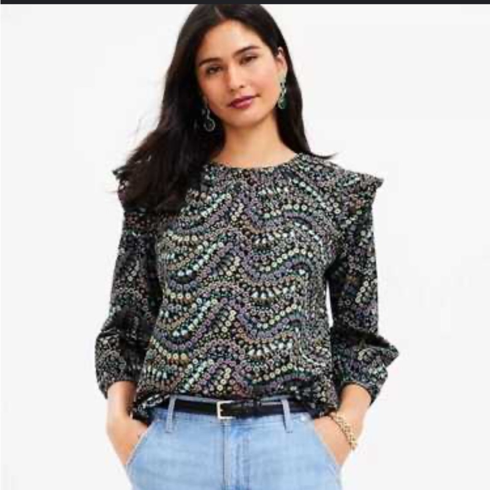 Ann Taylor small petite floral shirt 884